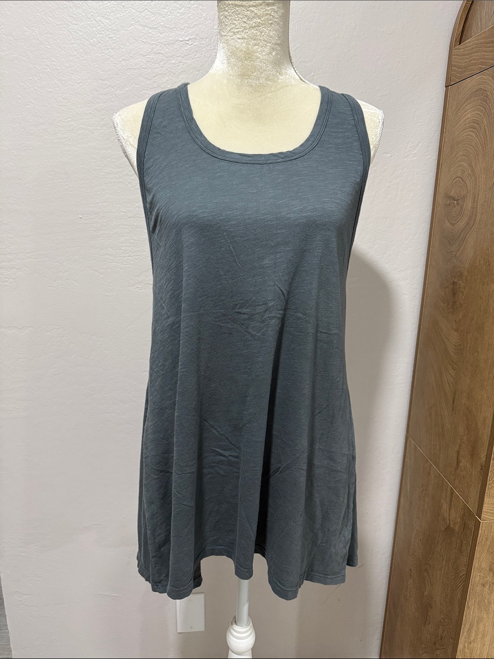 Sundry Flowy sleeveless Tunic top dress coverup Charcoal Gray